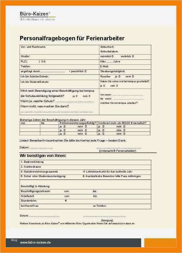 Personalfragebogen Vorlage Einzigartig 7 Personalfragebogen Muster