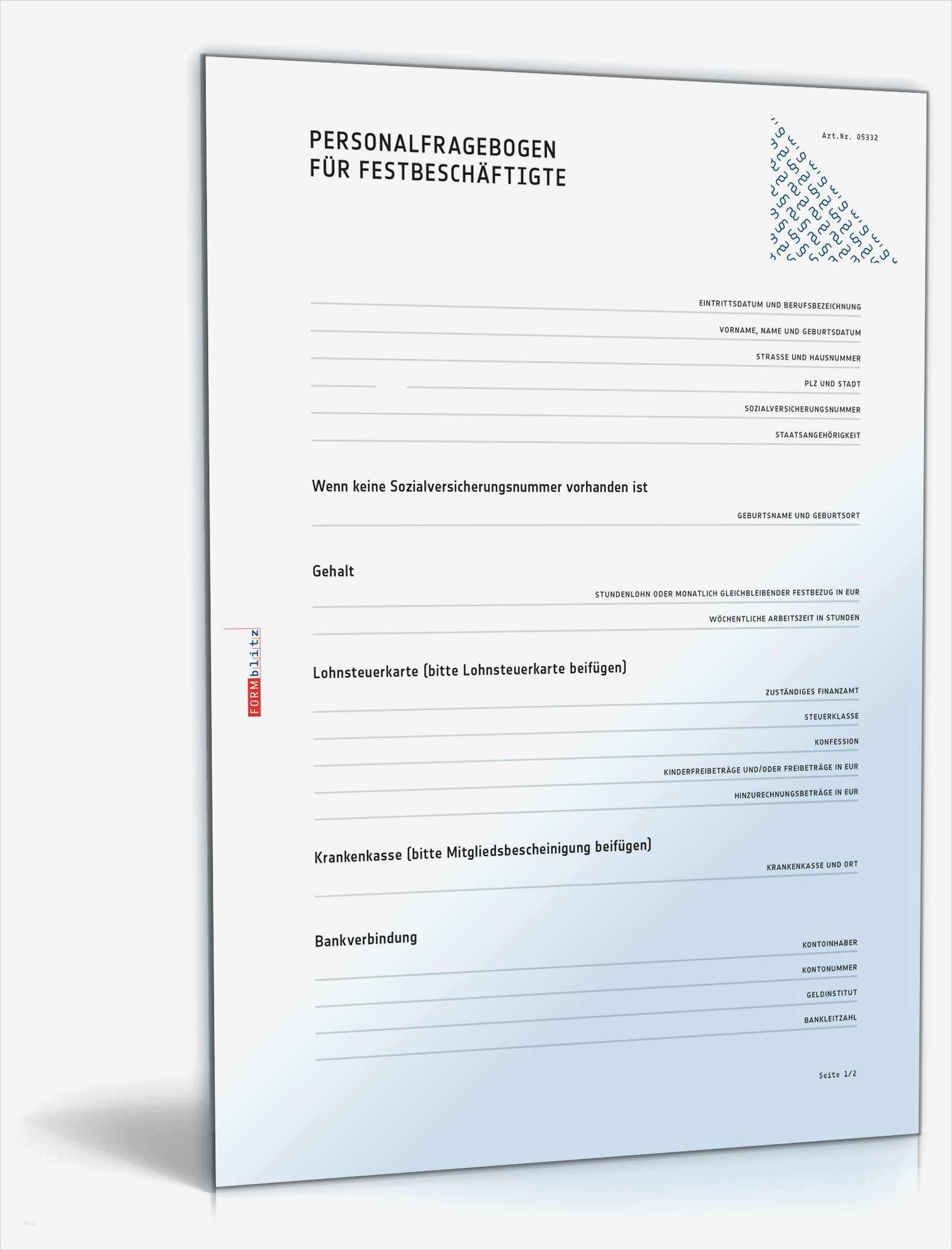 Personalfragebogen Vorlage Erstaunlich Personalfragebogen Festbeschäftigte