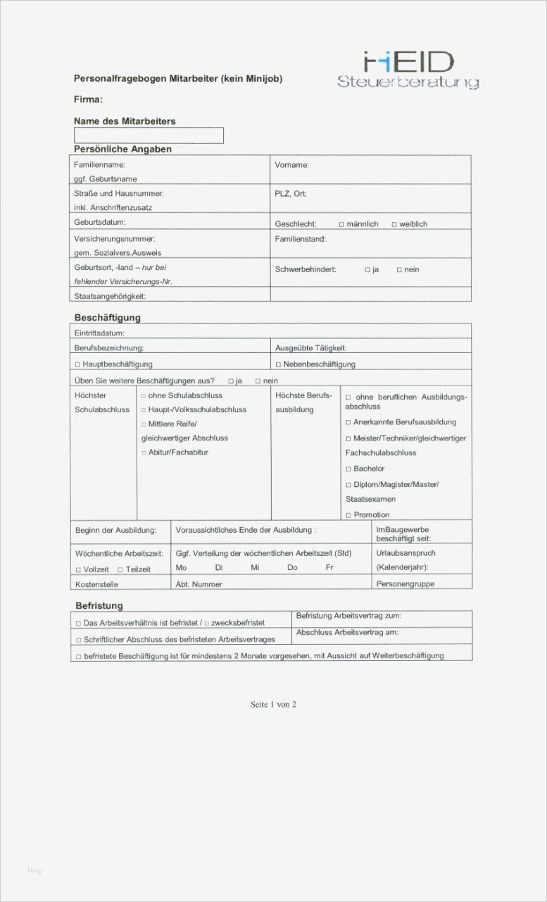 Personalfragebogen Vorlage Inspiration Personalfragebogen Richtig Ausfllen Richtige Vorbereitung