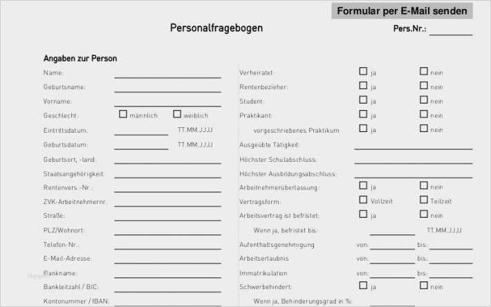 Personalfragebogen Vorlage Word Genial Großartig Reiseantrag formularvorlage Wort Fotos