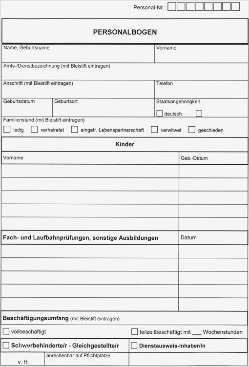 Personalfragebogen Vorlage Word Großartig Anlage 11 Muster Inland Ministerium Fr Chemische Industrie