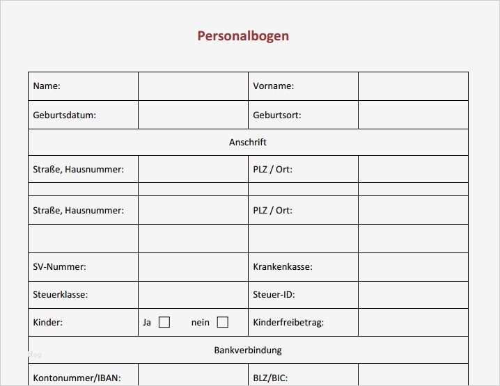 Personalfragebogen Vorlage Word Schönste Kostenlose Vorlage Personalbogen Inkl Download Datacura