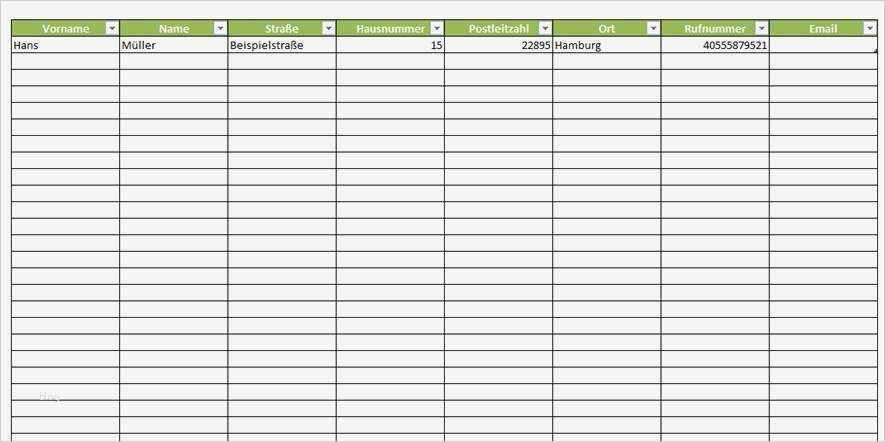 Personalstammdatenblatt Vorlage Kostenlos Wunderbar Excelliste Für Seriendruck Erstellen Vorlage