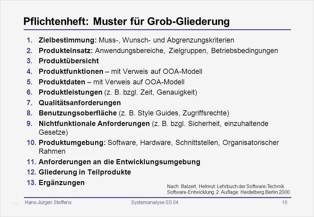 Pflichtenheft Vorlage Wunderbar 2 Vorlesung Ansätze Der Systemanalyse Strukturierte