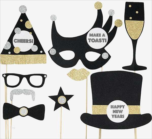 Photo Booth Requisiten Vorlagen Genial Silvester Foto Dekorations Bastel Set – Neujahrs