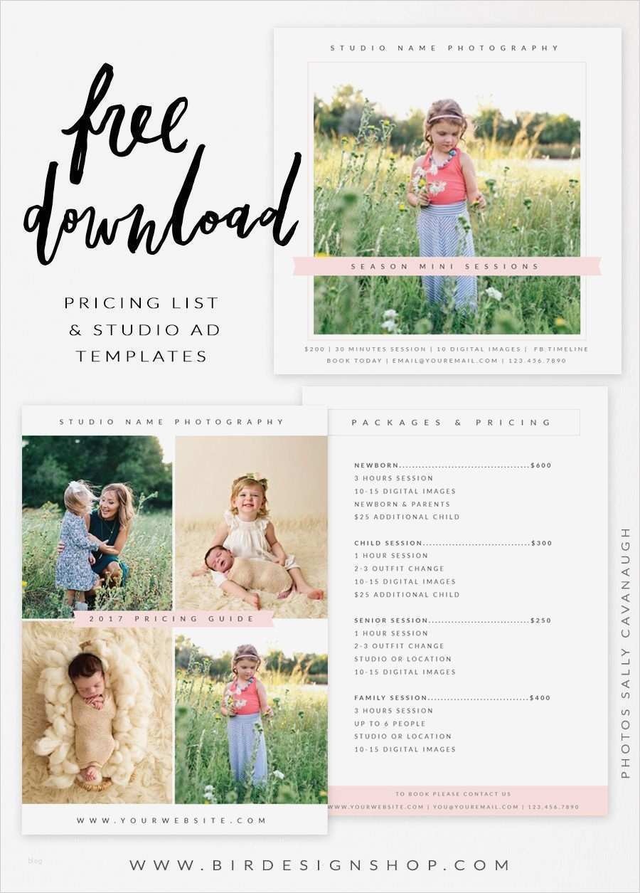 Photoshop Fotobuch Vorlagen Luxus Free Pricing List & Studio Ad Templates
