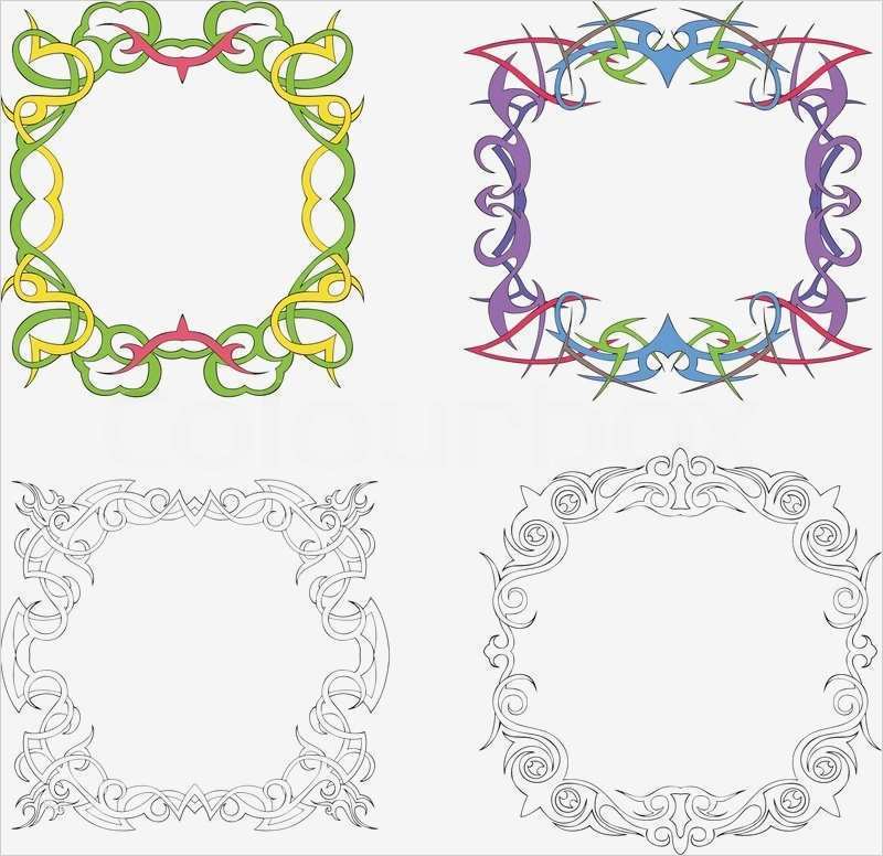 Photoshop Rahmen Vorlagen Luxus "vier Eleganten Rahmen Vorlagen" Vektorgrafik