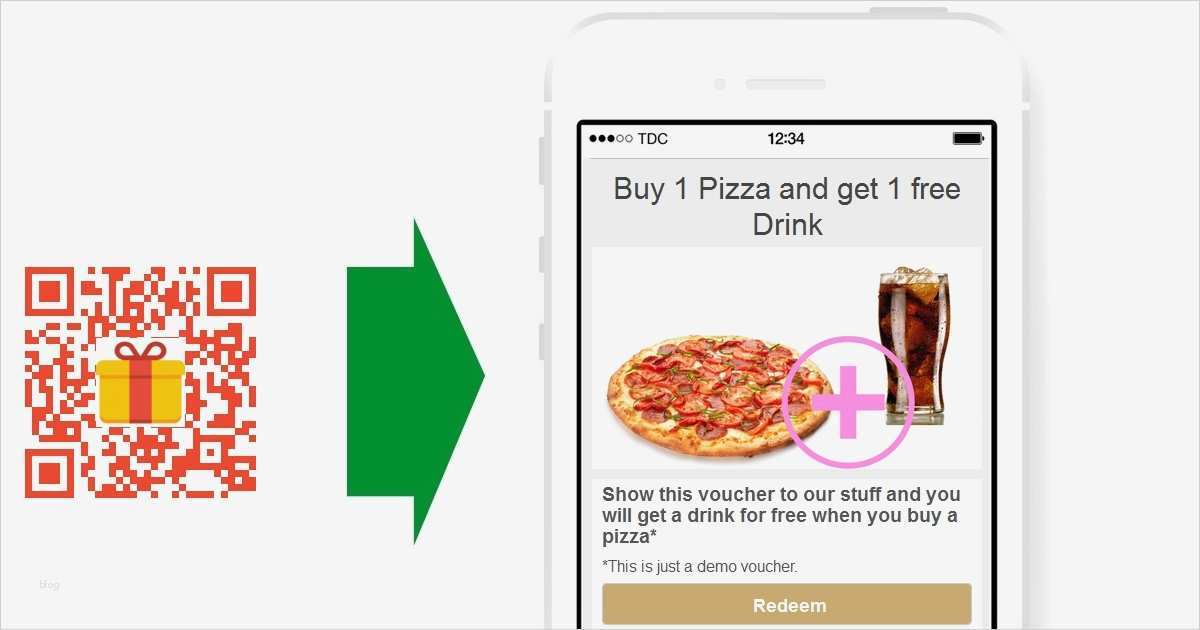 Pizzeria Gutschein Vorlage Einzigartig Mobile Coupons with Qr Codes