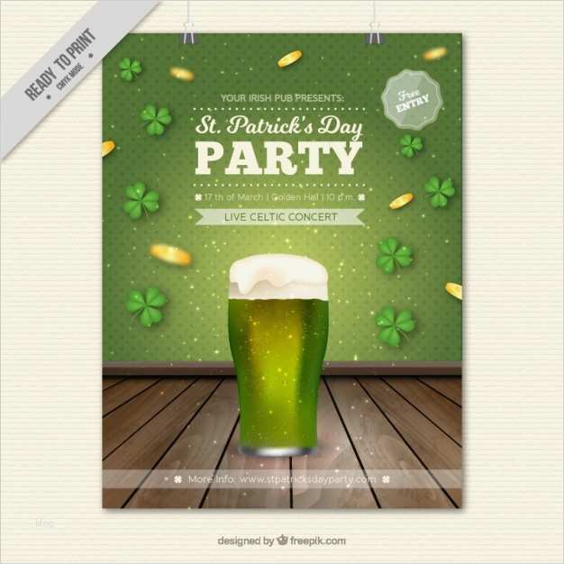 Plakat Vorlage Best Of Realistische Plakat Vorlage Mit Bier Und Kleeblätter Für