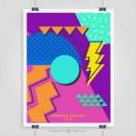 Plakat Vorlage Schön Bunte 80er Plakat Vorlage