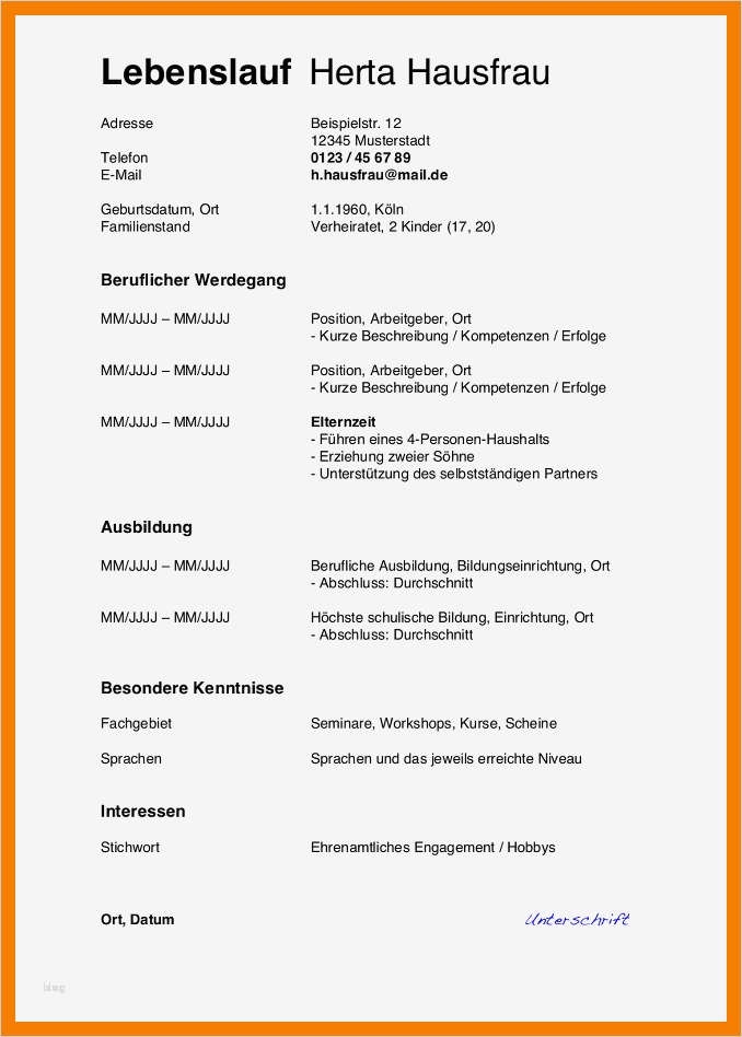 Planet Beruf Lebenslauf Vorlage Genial 7 Lebenslauf Beruf