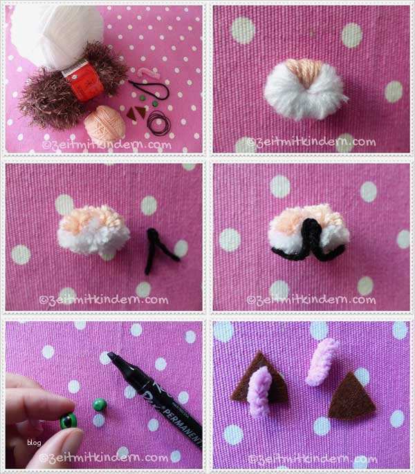 Pompon Vorlage Zum Ausdrucken Inspiration Pompon Tiere Aus Wolle Basteln