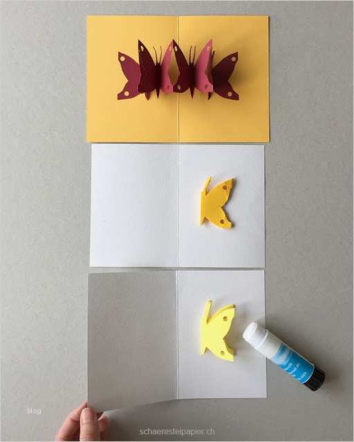 Pop Up Vorlagen Zum Ausdrucken Angenehm Schaeresteipapier Pop Up Karte Mit Schmetterlingen