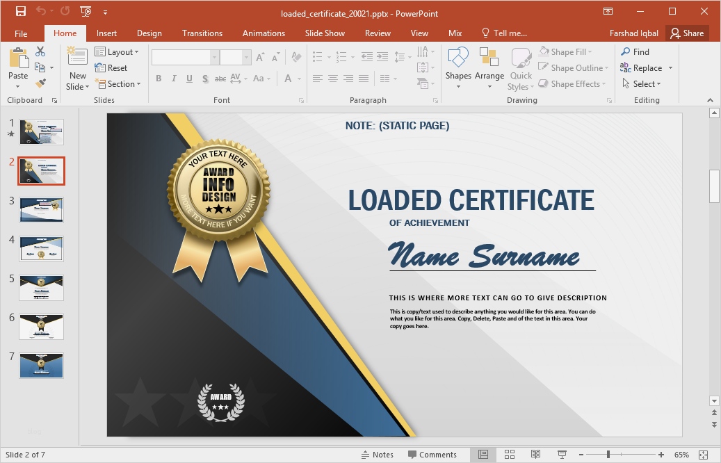Powerpoint Quiz Vorlage Cool Animated Certificate Powerpoint Template