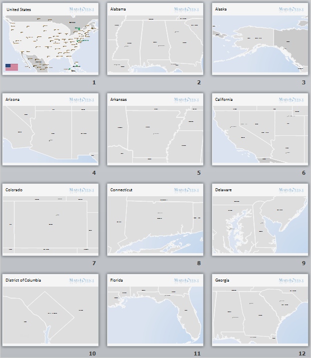 Powerpoint Vorlage Bearbeiten Bewundernswert Usa States Bundesstaaten Powerpoint