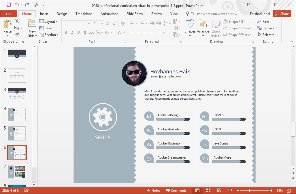 Ppt Vorlage Erstaunlich Professionelle Lebenslauf Powerpoint Vorlage