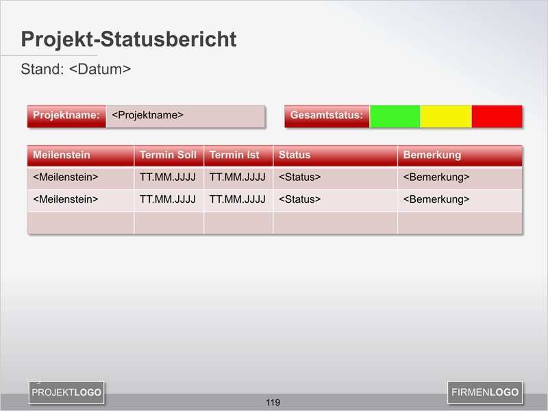 Ppt Vorlage Erstaunlich Projekt Statusbericht In Powerpoint Projektmanagement