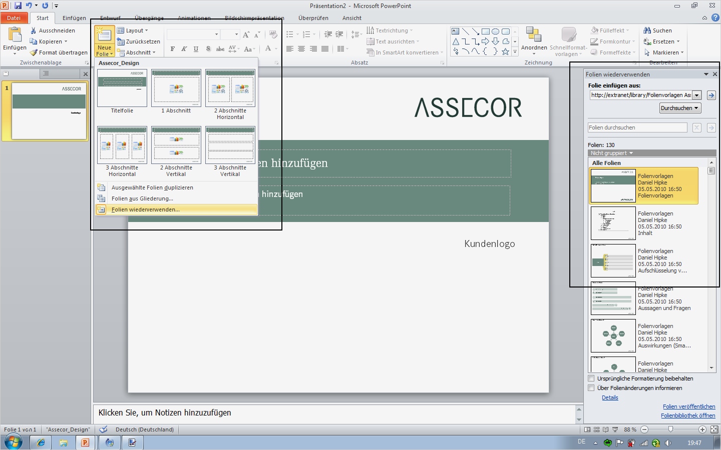 Ppt Vorlage Genial Windows 7 Powerpoint 2010 Foliendesign Als Vorlage Einbinden