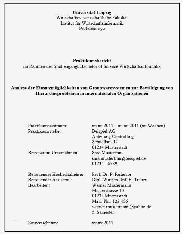 Praktikumsbericht Deckblatt Vorlage Download Elegant Wirtschaftswissenschaftliche Fakultät Der Universität