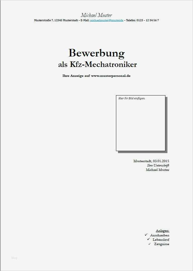 Praktikumsbericht Kfz Mechatroniker Vorlage Beste Bewerbung Als Kfz Mechatroniker