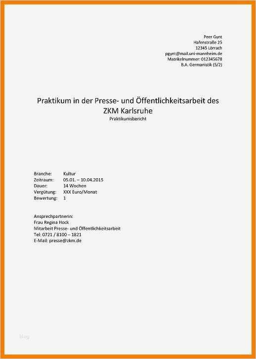Praktikumsbericht Vorlage Neu Fantastisch Praktikumsbericht Vorlage Zeitgenössisch