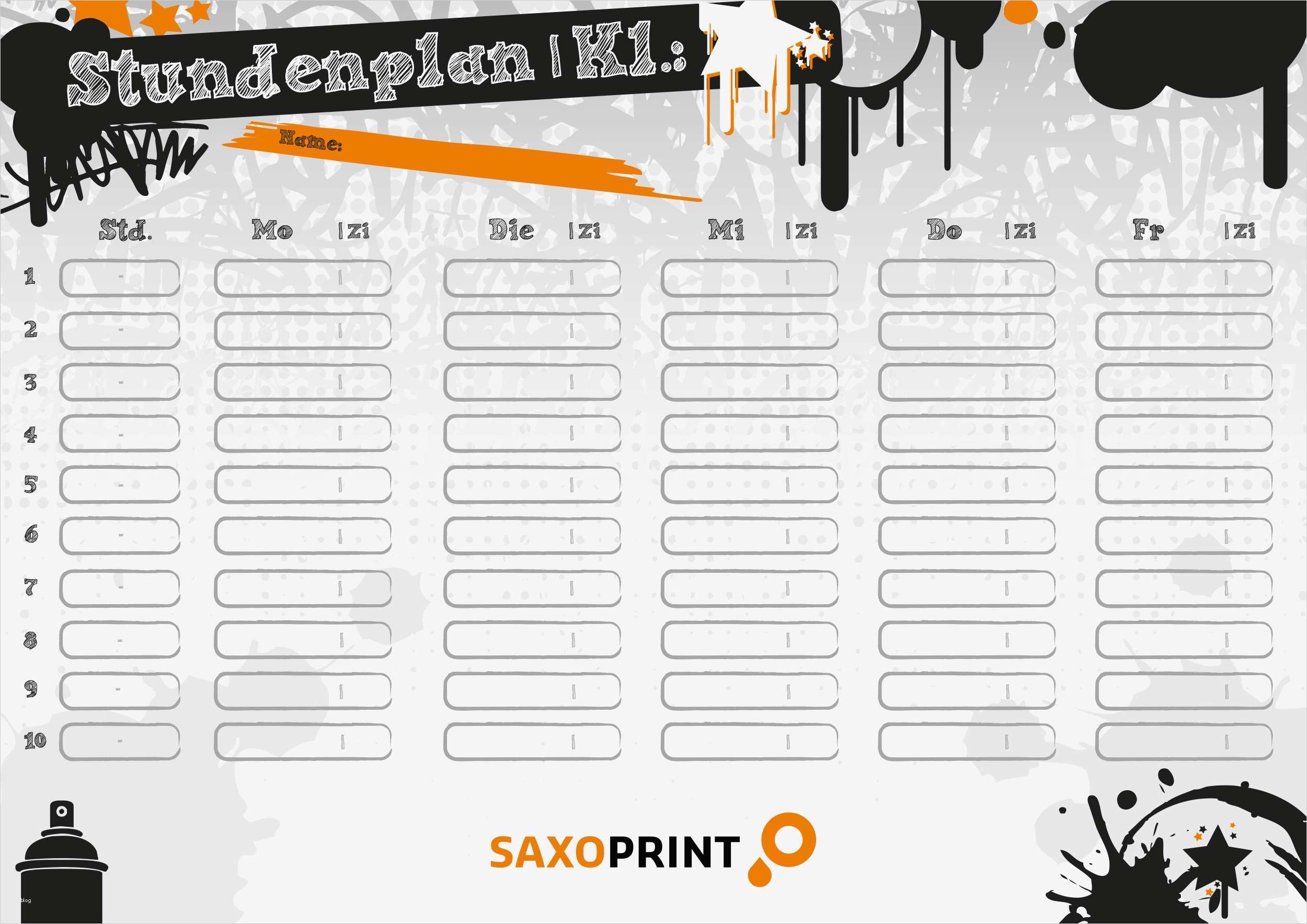 Dein trendiger Stundenplan zum Ausdrucken SAXOPRINT