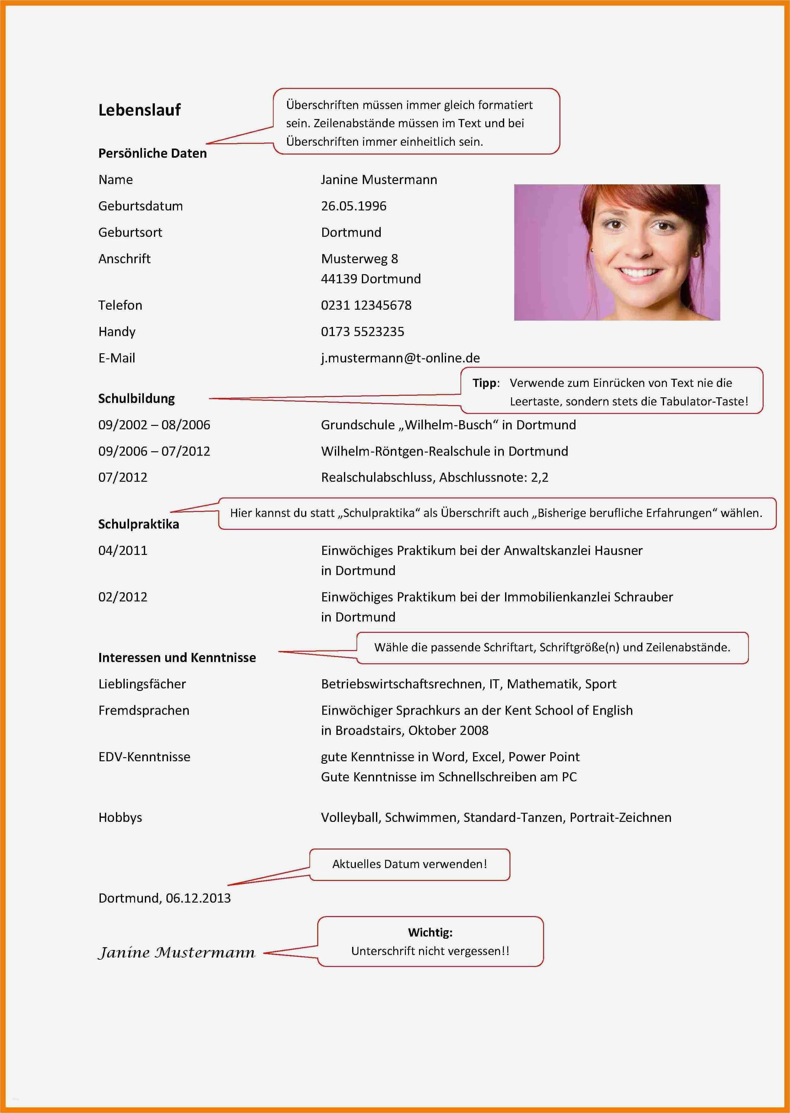 5 tabellarischer lebenslauf muster 2015