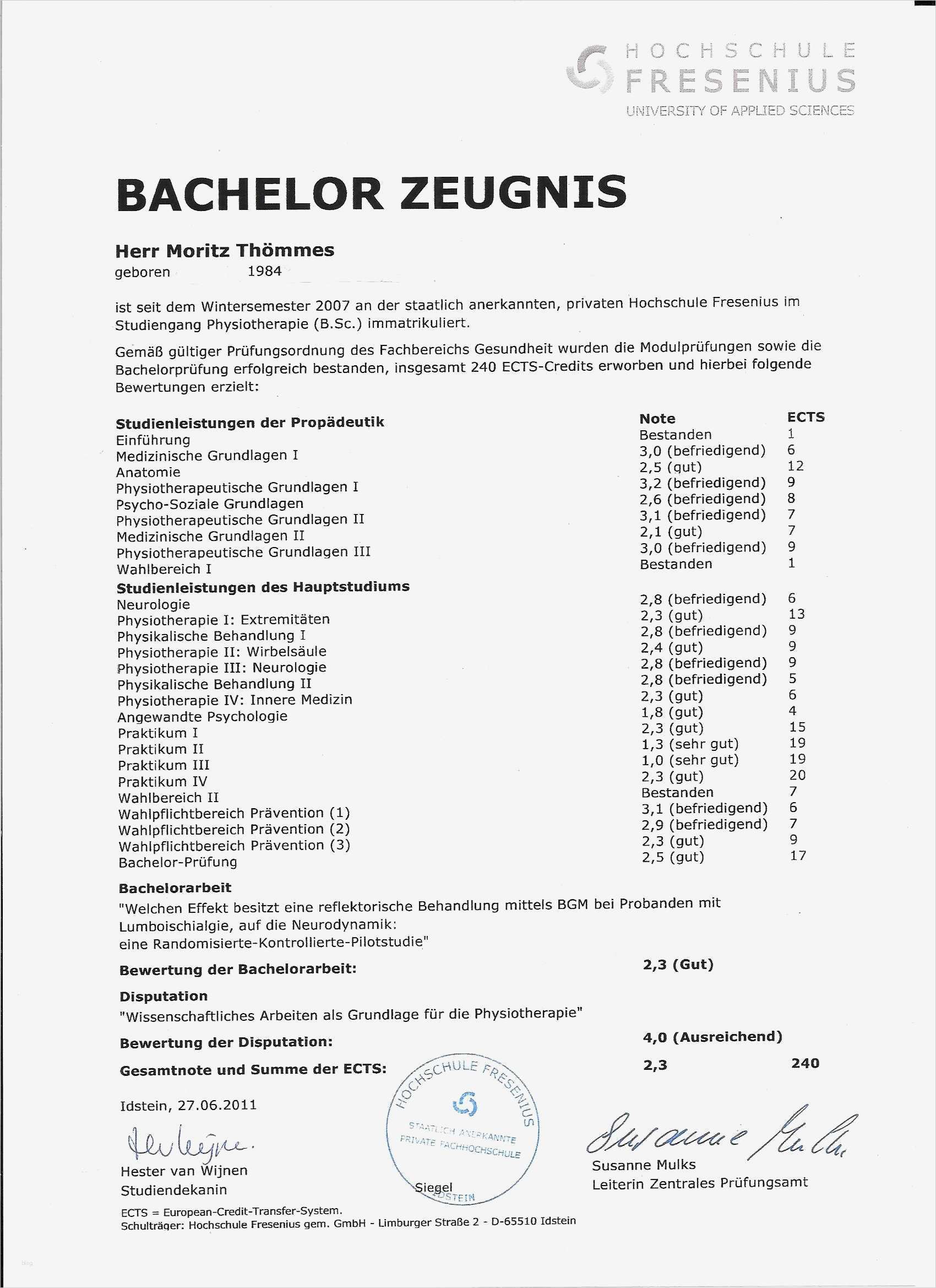 Praktikumsbeurteilung Vorlage Schön Bachelor Zeugnis Irecover