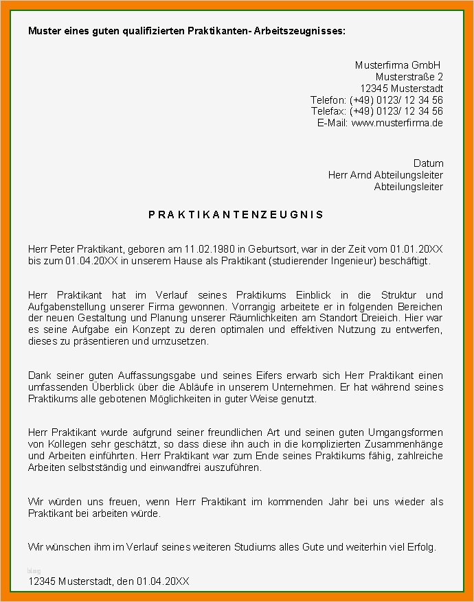 11 praktikumszeugnis vorlage
