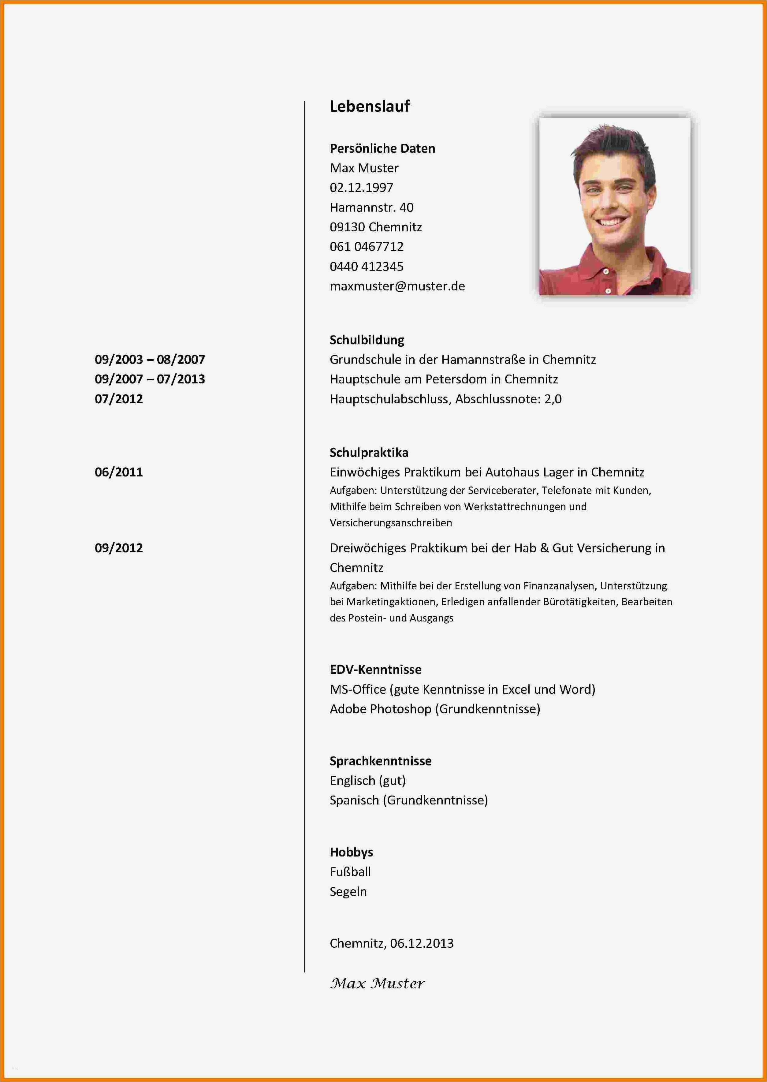 Praktikumszeugnis Vorlage Gut 6 Vorlage Lebenslauf Schüler