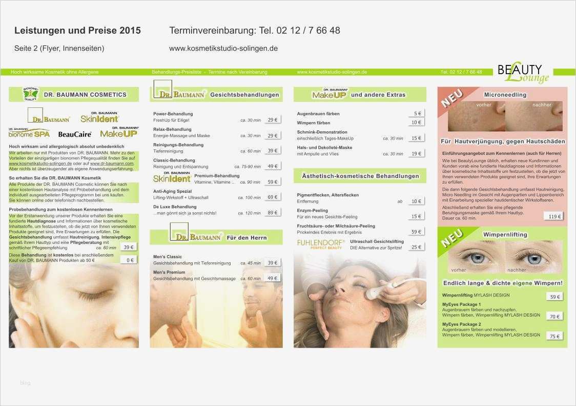Preisliste Kosmetikbehandlungen Vorlage Hübsch Beaucaire Hautpflegeserie Für normale Haut Oder Bei
