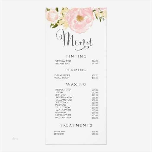 Preisliste Nagelstudio Vorlage Elegant Hair Nail Salon Beautician Menu Floral Price List