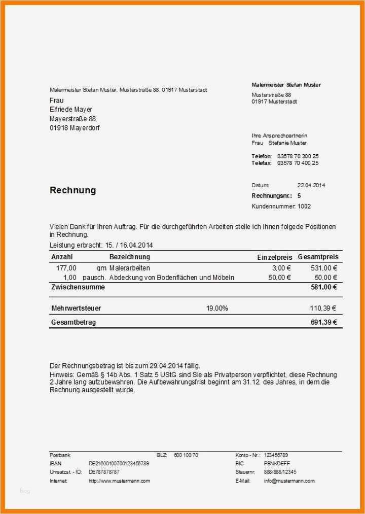 Privatperson Rechnung Vorlage Erstaunlich 7 Privatperson Rechnung