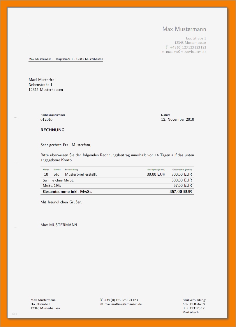 11 privat rechnung schreiben