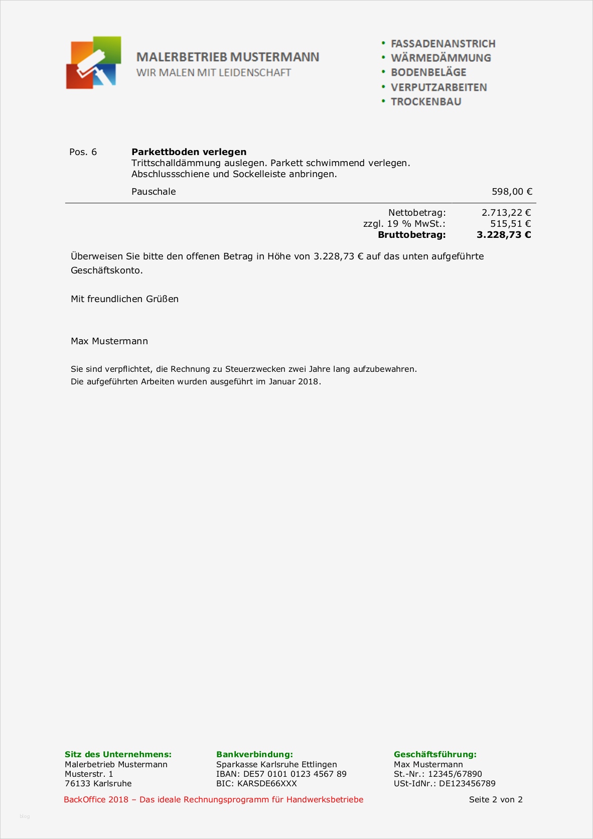 Privatrechnung Vorlage Pdf Süß Muster Einer Rechnung