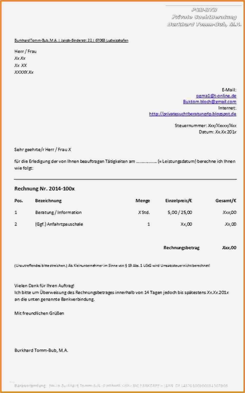 Privatrechnung Vorlage Word Großartig Privatrechnung Vorlage Word Line Rechnun Privatrechnung