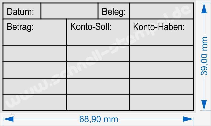 Produktbeschreibung Vorlage Fabelhaft Holzstempel 40x70 Buchung Beleg Betrag Konto soll Konto