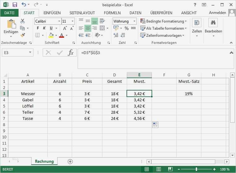 Professionelle Excel Vorlagen Süß Relative Und Absolute Zellreferenzen