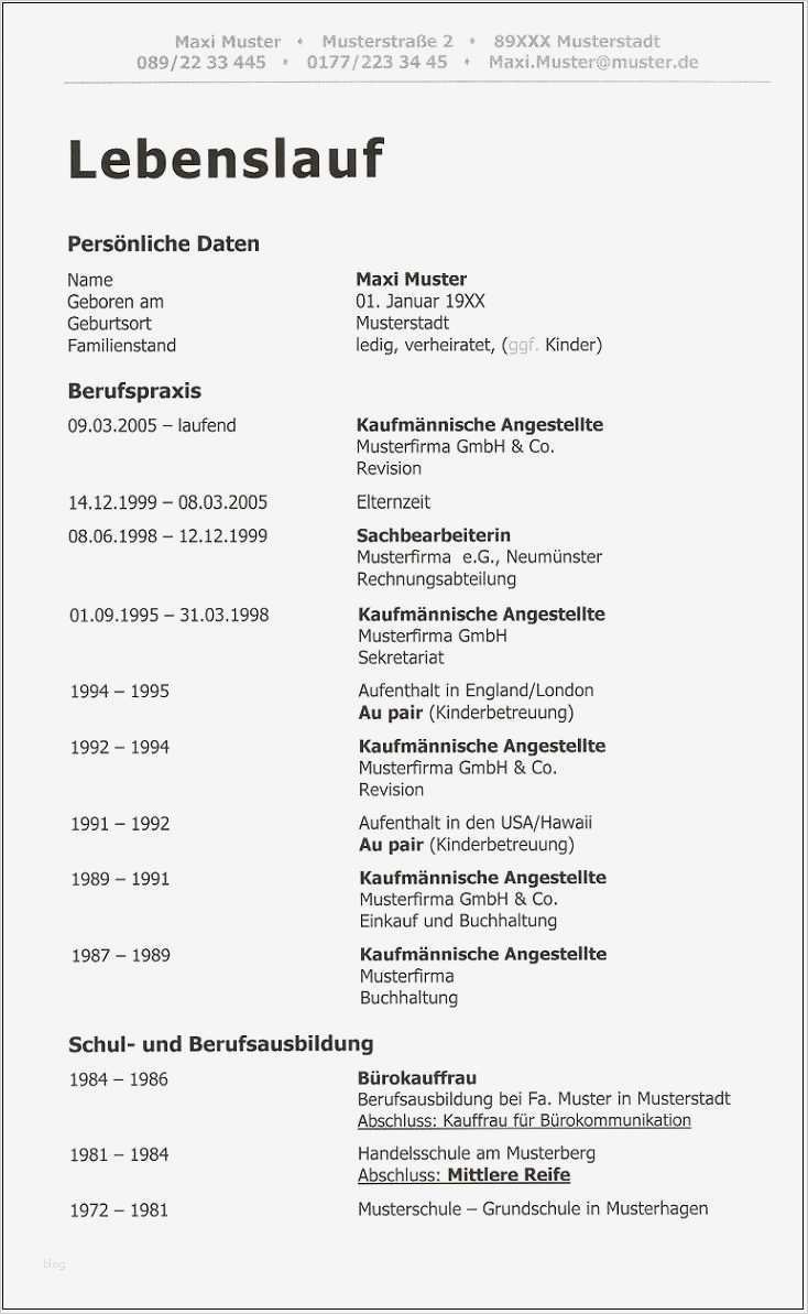 Profi Lebenslauf Vorlage Schönste 4 Aktueller Moderner Ausführlicher Lebenslauf Id 445