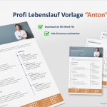 Profi Lebenslauf Vorlage Wunderbar Profi Lebenslauf Vorlage "anton" Für Erfolgreiche Bewerbungen