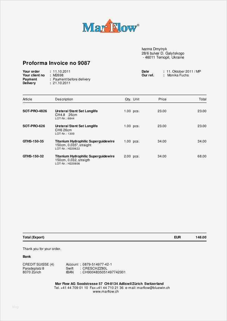 Proforma Invoice Vorlage Best Of Proforma Invoice Ukraine