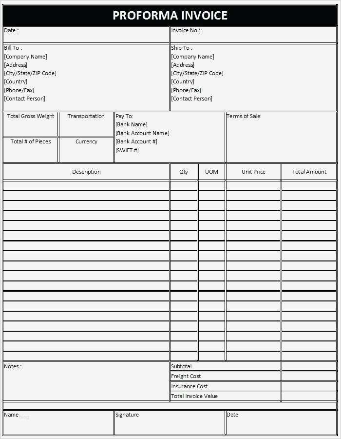 Proforma Invoice Vorlage Großartig Parforma Invoice Proforma Invoice Non B Advance Payment