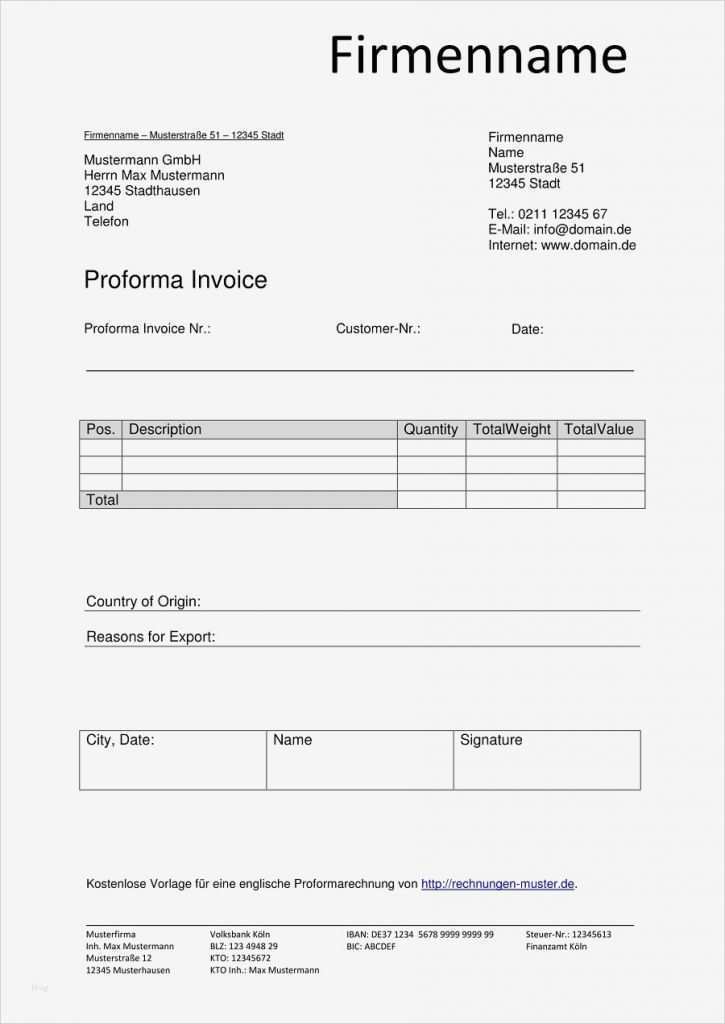 Proforma Rechnung Englisch Vorlage Wunderbar Proforma Rechnung Vorlagen &amp; Muster Proformarechnung