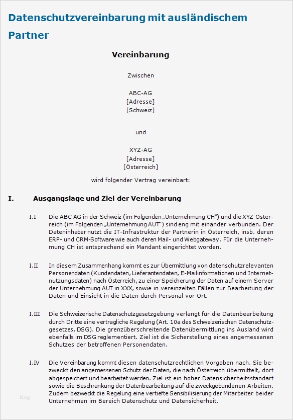 Projektbeschreibung Vorlage Erstaunlich Datenschutzvereinbarung Muster Zum Download