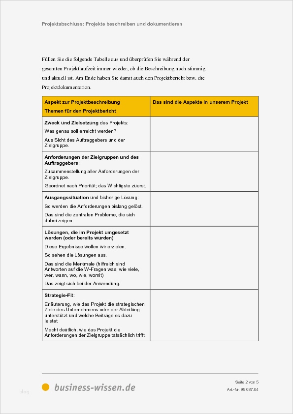 Projektbeschreibung Vorlage Erstaunlich Projekte Beschreiben Und Dokumentieren – Vorlage