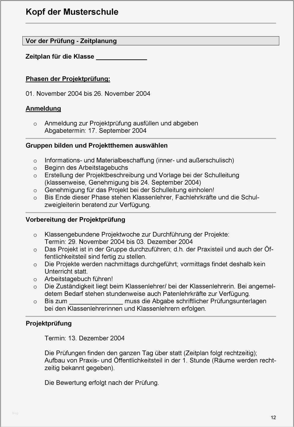 Projektbeschreibung Vorlage Erstaunlich Projektprüfung In Der Hauptschule Pdf