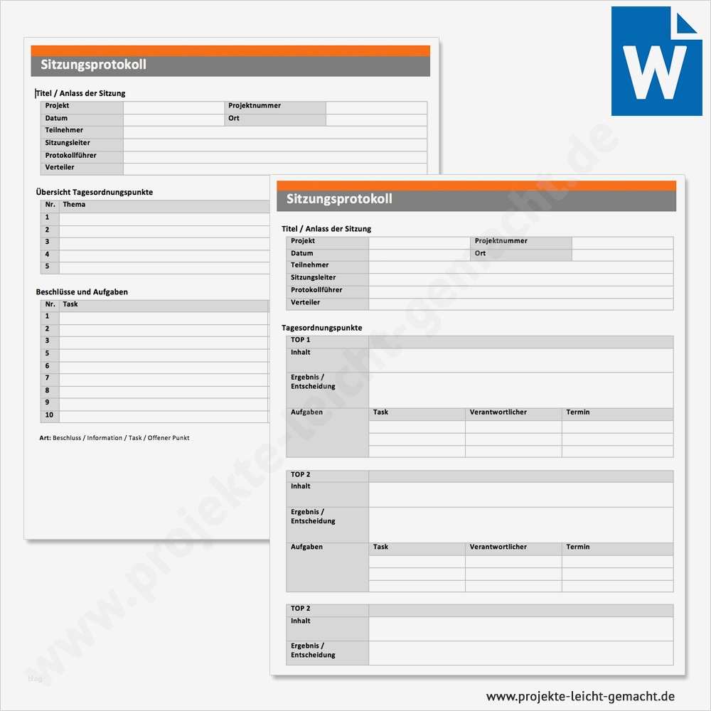 Projektbeschreibung Vorlage Fabelhaft Vorlage Sitzungsprotokoll