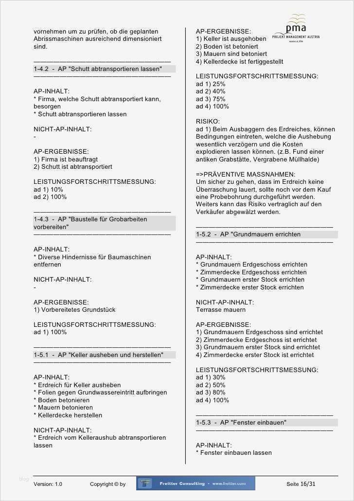 Projekthandbuch Vorlage Fabelhaft Muster Projekthandbuch Einfamilienhaus