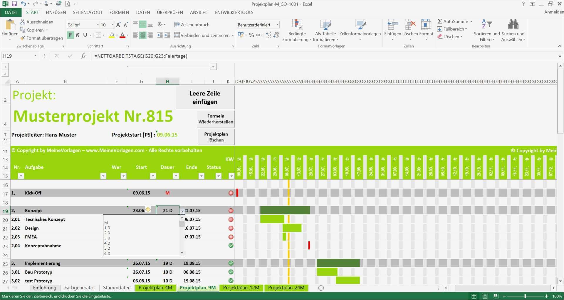 Projektmanagement Excel Vorlage Best Of Projektplan Excel