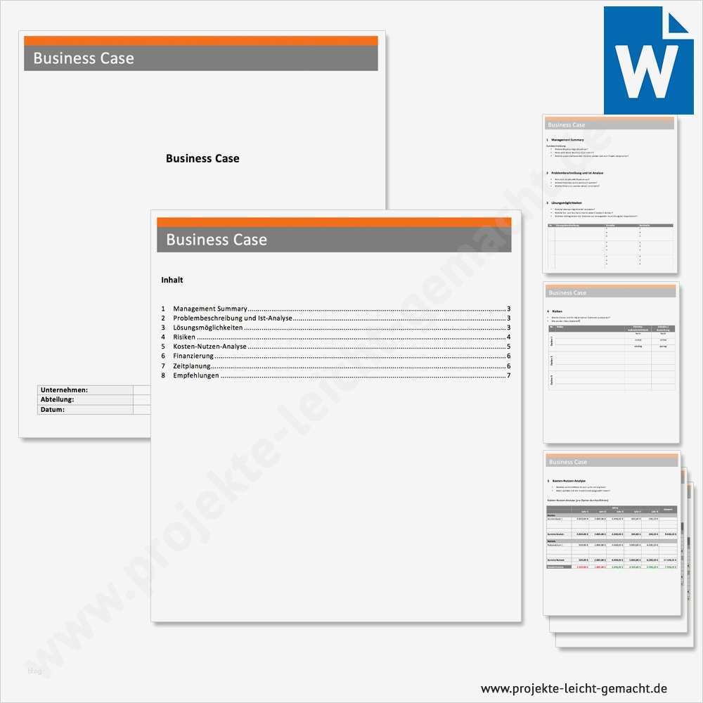 Projektsteckbrief Vorlage Word Best Of Vorlage Business Case